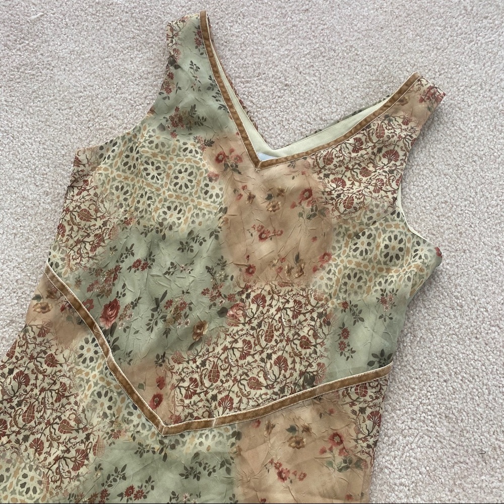 vintage earthy floral maxi dress 🌿